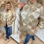 GUESS MARIANNE PEONY LONG BOMBER JACKET W4BL60WGB20-FN1B GOLD