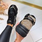 LIU JO STEFFY 01 SNEAKER BF5061 PX783 BLACK/LIGHTGOLD