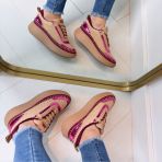 STEVE MADDEN SNEAKER DOUBLETAKE 2798 RASBERRY/PEACH