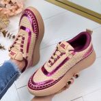 STEVE MADDEN SNEAKER DOUBLETAKE 2798 RASBERRY/PEACH