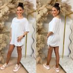 GUESS BEACH TRIANGLE OVERSIZED TEE E4GI00K68D2 G011 WHITE