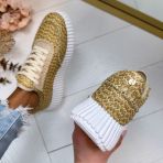 LA STRADA SNEAKER 2220586-4322 BEIGE/GOLD RAFFIA