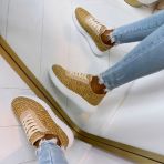 LA STRADA SNEAKER 2220586-4322 BEIGE/GOLD RAFFIA