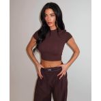 UNIQUE THE LABEL GILL CROPPED TEE CACAO