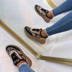 LA STRADA SNEAKER 2404328-1201 BLACK NUBK PU+LEO SATIN