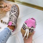 DWRS POONA STUDS LEOPARD SNEAKER B11928-02 SAND/PINK