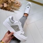 GUESS RHINESTONE TRIANGLE SNEAKER FLFNRSELE12 WHITE