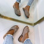 POMPOM SANDAAL CH026 KHAKI