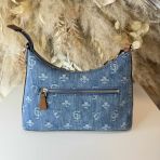 GUESS GREYSON II ZIP SHOULDER BAG DG920618 DENIM/CARAMEL