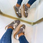 DWRS MIRABEL LEOPARD SNEAKER B11548-05 BEIGE/STEEL