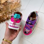 *KIDS* DWRS JUPITER TEDDY SNEAKER J5554KC-08 NEONPINK/PURPLE