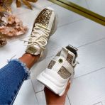 STEVE MADDEN MAXILLA-G SNEAKER 3431 GOLD GLITTER