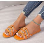 **SALE** JULIA CROSS OVER SLIPPER 0720 ORANGE *WEB ONLY*