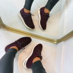 LA STRADA SNEAKER 2404316-4531 AUBERGINE/SILVER