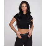 UNIQUE THE LABEL GILL CROPPED TEE DEEP BLACK
