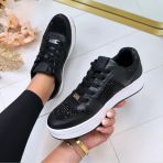 GUESS RHINESTONE TRIANGLE SNEAKER FLFNRSELE12 BLACK