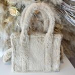 FAKE FUR TOTE BAG H3235 APRICOT