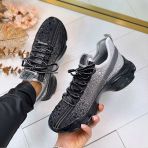 STEVE MADDEN MISTICA SNEAKER 2320 BLACK/SILVER