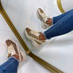 STEVE MADDEN MAXILLA-G SNEAKER 3431 GOLD GLITTER