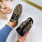 LA STRADA SNEAKER 2400409-4591 BLACK/BEIGE LEOPARD KNITTED