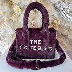 FAKE FUR TOTE BAG H3235 WINE RED