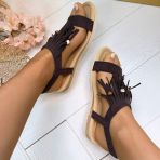 FRINGE KRAALTJES SANDAAL AM-322 BROWN