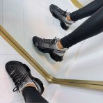 STEVE MADDEN MISTICA SNEAKER 2320 BLACK/SILVER