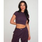 UNIQUE THE LABEL GILL CROPPED TEE DEEP BERRY
