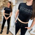 GUESS COUTURE CROP TEE V3BI01K0232 JBLK/ V3BI01KBXI2 BLACK