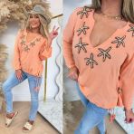 HOT LAVA STARFISH BLOUSE APRICOT/BRONZE
