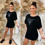GUESS BEACH TRIANGLE OVERSIZED TEE E4GI00K68D2 JBLK