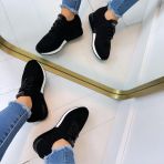 LA STRADA SNEAKER 2400409-4500 BLACK/SILVER KNITTED STONES