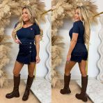 GUESS MINI TRIANGLE *V HALS* TEE W2YI45J1314 G7P1 NAVY