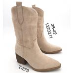 SUEDINE COWBOY LAARS  T-273 BEIGE *WEB ONLY*