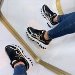 GUESS SNEAKER FLTNOWELE12 BLKPL BLACK/GOLD