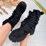 SUEDINE RUFFLE BOOT 0-559 BLACK *WEB ONLY*