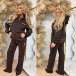 UNIQUE THE LABEL IMANI WIDE LEG JOGGER CACAO