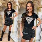 GUESS TRIANGLE PRINT TEE W6RI32J1314 BLACK