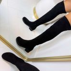 BASIC SUEDINE OVERKNEE LAARS ZY5003 BLACK