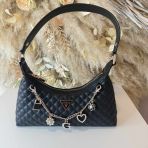 GUESS EVERLEE TOP ZIP SHOULDER BAG EG867918 BLACK