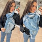 GUESS 2 SIDES LOGO SCARF AW5273VIS03 SKY BLUE