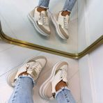 FASHION ZIP SNEAKER YY117 BEIGE