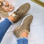 LA STRADA SNEAKER 2400409-4543 GOLD/SILVER KNITTED STONES