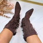 *SALE* INDIAN FRINGE BOOT DES8088 BROWN/SUE