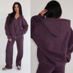 UNIQUE THE LABEL NYLA WIDE LEG JOGGER DEEP BERRY