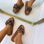 DUBBELE STRIK SLIPPER 3890 LEOPARD