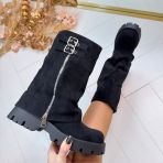 *SALE* BEST SUEDINE ZIP LAARS 7656A-*1* BLACK *WEBONLY*