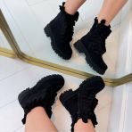 SUEDINE RUFFLE BOOT 0-559 BLACK *WEB ONLY*