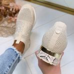 LA STRADA SNEAKER 2402250-4521 BEIGE/GOLD KNITTED STONES