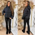 GUESS DAISY CROPT LOGO JACKET W5BL43W2902 JBLK